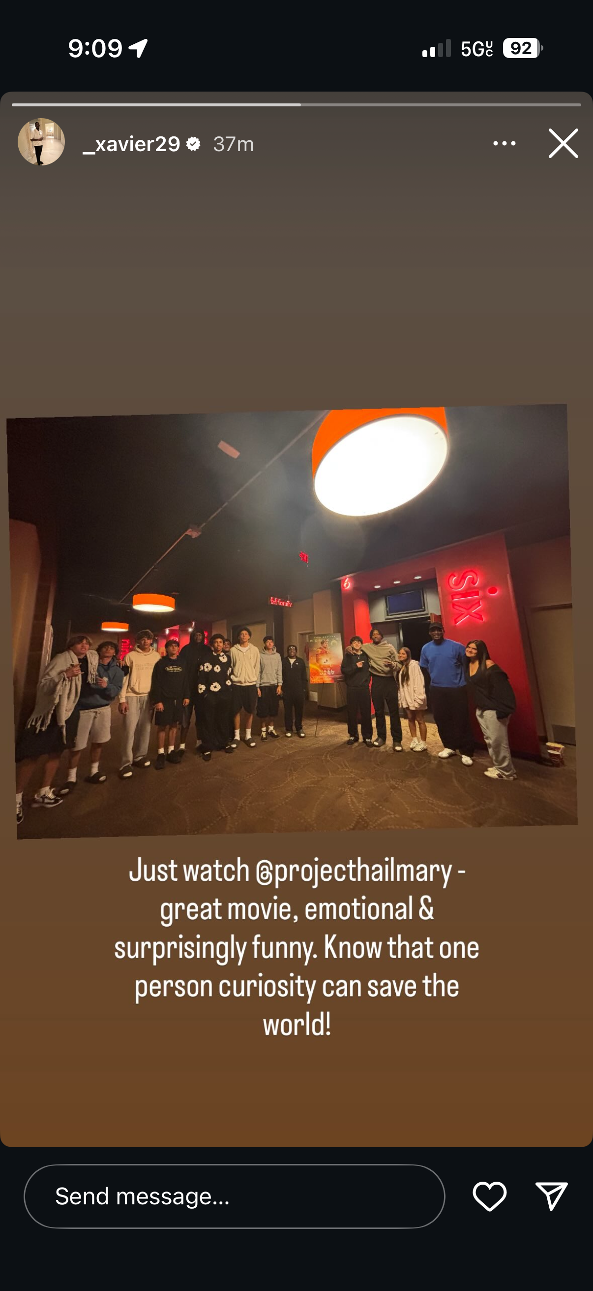 Xavier Rhodes - Instagram Story